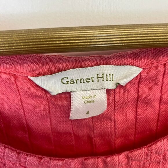 Garnet Hill 100% Linen Pink Sleeveless Dress - Picture 4 of 13